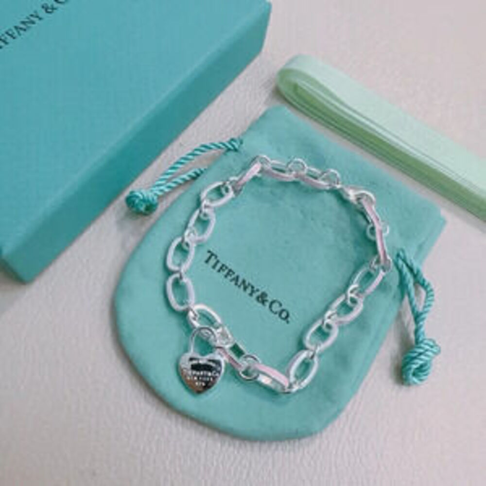 Tiffany & Co. Pink Silver Heart Lock Bracelet